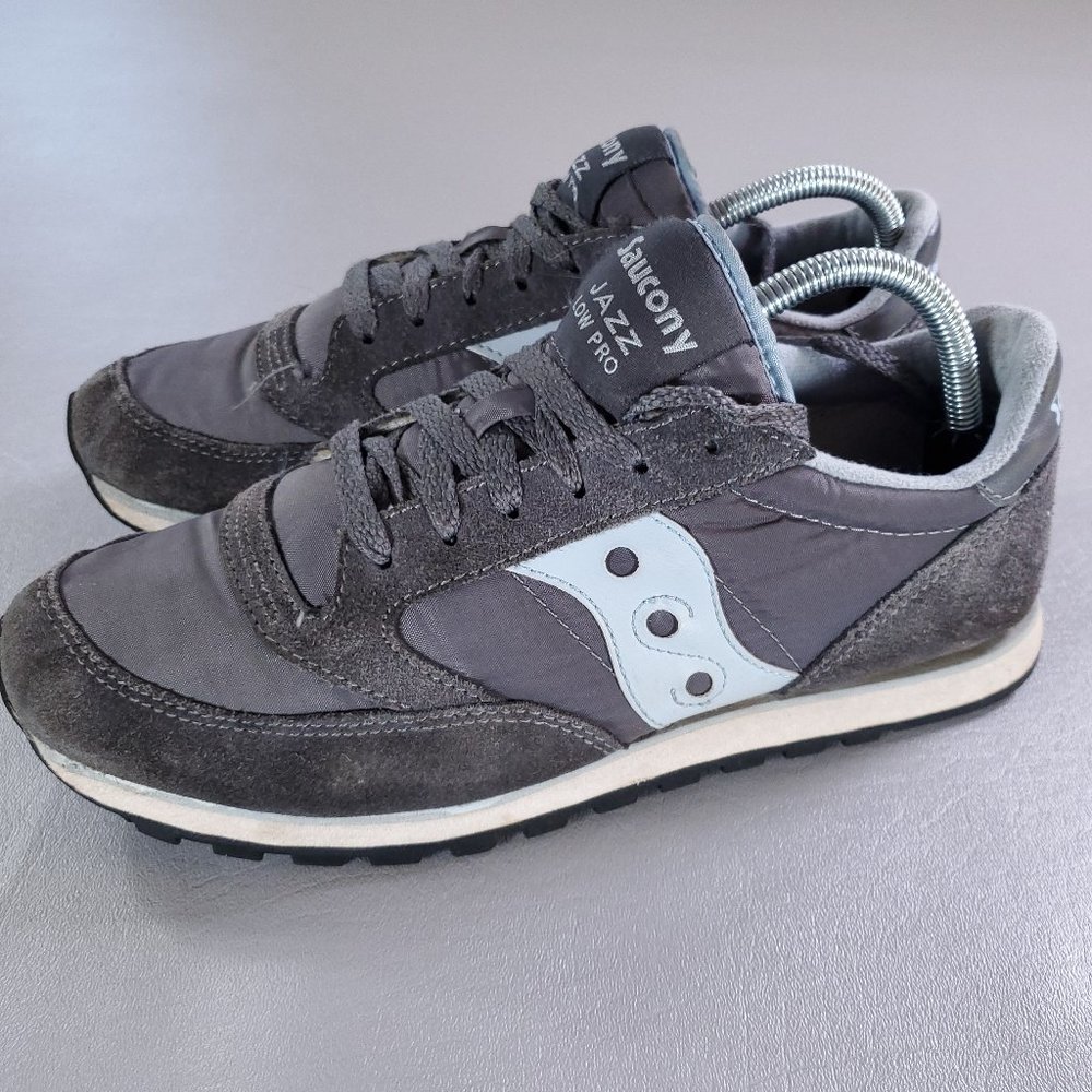 Saucony Jazz Low Pro Running Shoe Womens Size 10 Gray Blue Athletic Sneaker